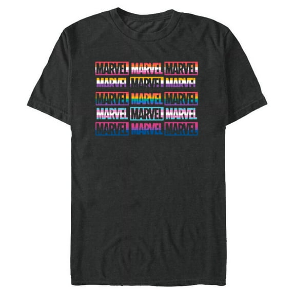 Marvel Pride Flag Logo Colors of the Rainbow - Short Sleeve Blended T-Shirt for Adults - Customized-Dark Heather