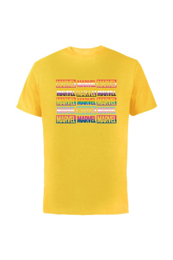 Pride Flag Logo Colors of the Rainbow - Short Sleeve Cotton T-Shirt for Adults - Customized-Yellow