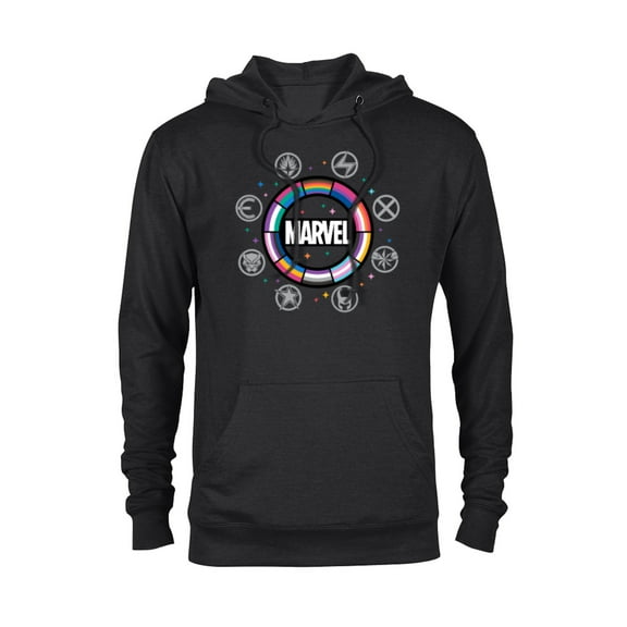 Marvel Pride Flag Rainbow Circle Logo Proud Heroes Symbols - Pullover Hoodie for Adults - Customized-Black
