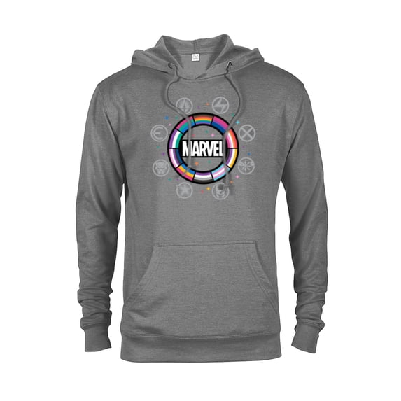 Marvel Pride Flag Rainbow Circle Logo Proud Heroes Symbols - Pullover Hoodie for Adults - Customized-Graphite Heather