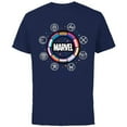 thumbnail image 1 of Marvel Pride Flag Rainbow Circle Logo Proud Heroes Symbols - Short Sleeve Cotton T-Shirt for Adults - Customized-Navy, 1 of 5