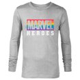 thumbnail image 1 of Marvel Pride Flag Rainbow Marvel Heroes Logo - Long Sleeve T-Shirt for Men - Customized-Athletic Heather, 1 of 5