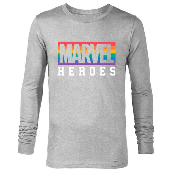 Marvel Pride Flag Rainbow Marvel Heroes Logo - Long Sleeve T-Shirt for Men - Customized-Athletic Heather