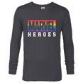 thumbnail image 1 of Marvel Pride Flag Rainbow Marvel Heroes Logo - Long Sleeve T-Shirt for Men - Customized-Charcoal Heather, 1 of 5