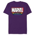 thumbnail image 1 of Marvel Pride Flag Rainbow Marvel Heroes Logo Retro Rectangle - Short Sleeve Blended T-Shirt for Adults - Customized-Purple, 1 of 5