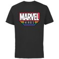 thumbnail image 1 of Marvel Pride Flag Rainbow Marvel Heroes Logo Retro Rectangle - Short Sleeve Cotton T-Shirt for Adults - Customized-Black, 1 of 5