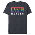 thumbnail image 1 of Marvel Pride Flag Rainbow Marvel Heroes Logo - Short Sleeve Blended T-Shirt for Adults - Customized-Navy Heather, 1 of 5