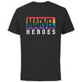 thumbnail image 1 of Marvel Pride Flag Rainbow Marvel Heroes Logo - Short Sleeve Cotton T-Shirt for Adults - Customized-Black, 1 of 5