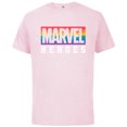thumbnail image 1 of Marvel Pride Flag Rainbow Marvel Heroes Logo - Short Sleeve Cotton T-Shirt for Adults - Customized-Soft Pink, 1 of 5