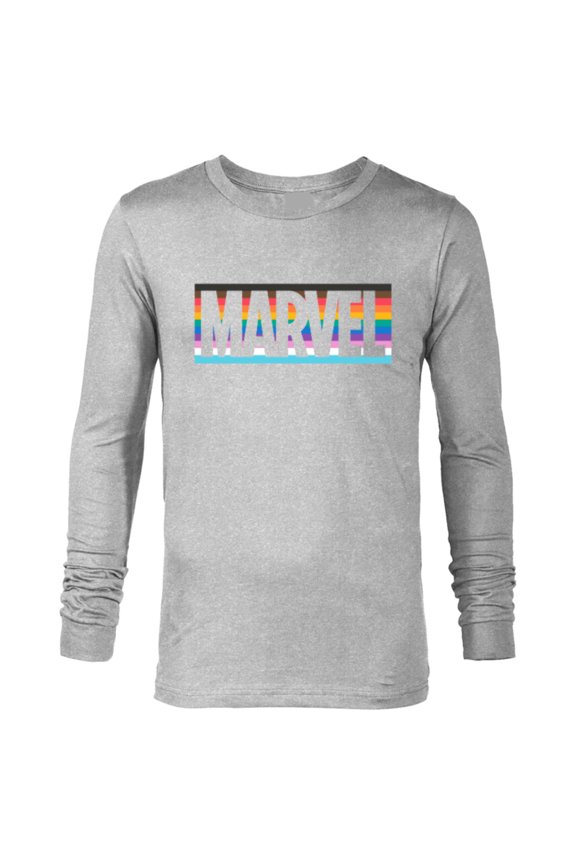 Pride Inclusive Rainbow Colors Logo - Long Sleeve T-Shirt for Men - Customized-Athletic Heather