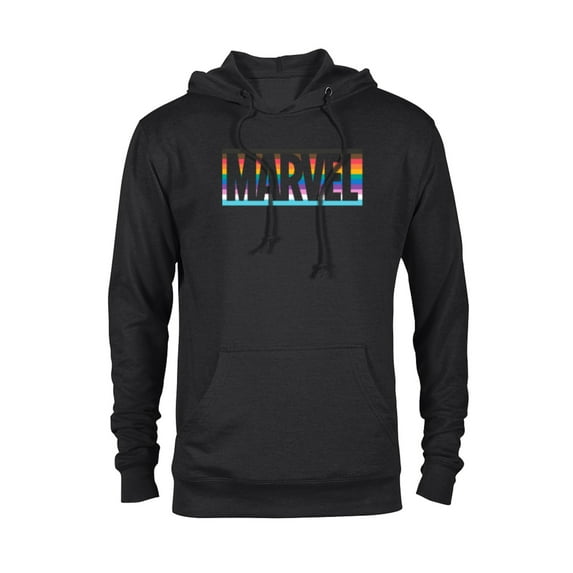 Marvel Pride Inclusive Rainbow Colors Logo - Pullover Hoodie for Adults - Customized-Black