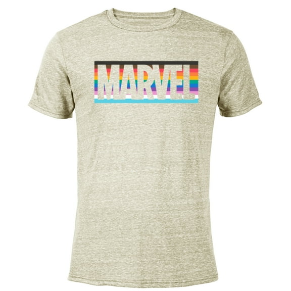 Marvel Pride Inclusive Rainbow Colors Logo - Short Sleeve Blended T-Shirt for Adults - Customized-Yellow