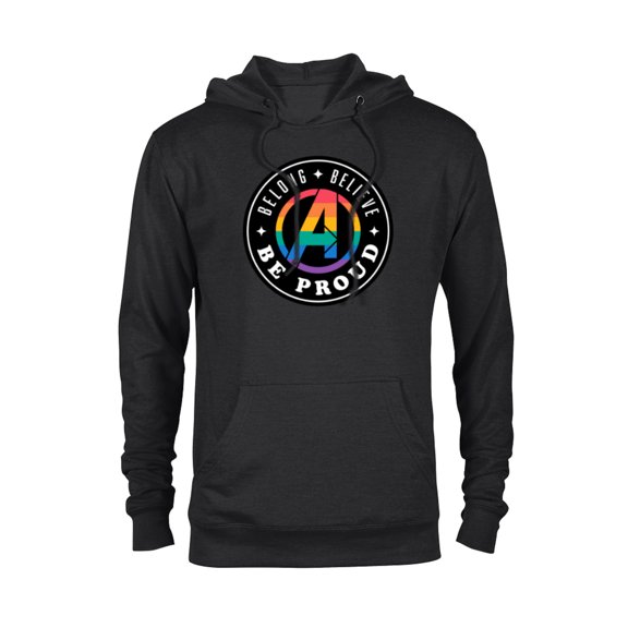 Marvel Pride Rainbow Avengers Logo Belong Believe Be Proud - Pullover Hoodie for Adults - Customized-Black