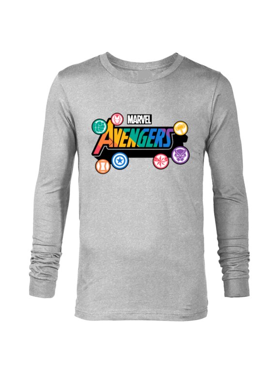 Pride Rainbow Avengers Logo Proud Heroes Stickers - Long Sleeve T-Shirt for Men - Customized-Athletic Heather