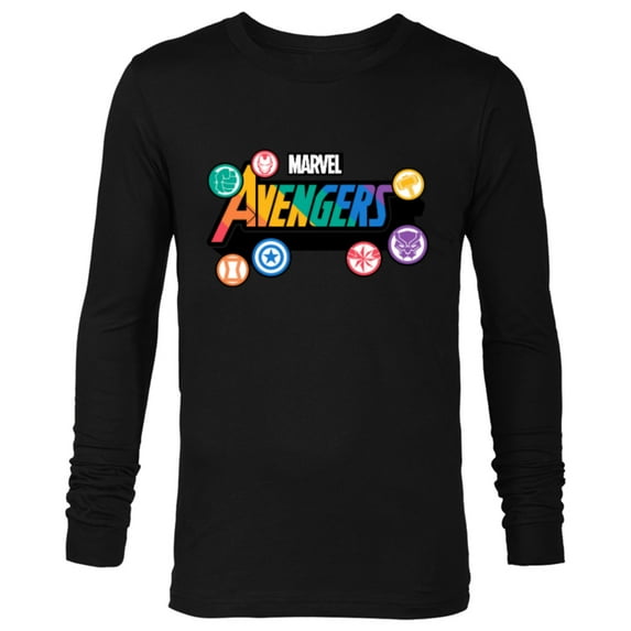Marvel Pride Rainbow Avengers Logo Proud Heroes Stickers - Long Sleeve T-Shirt for Men - Customized-Black
