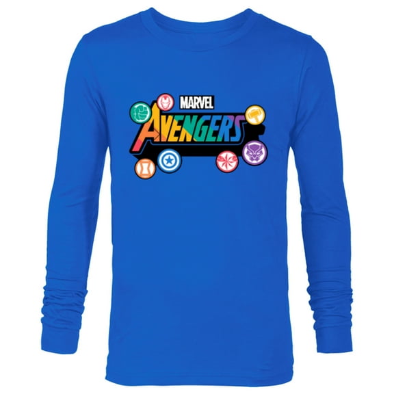 Marvel Pride Rainbow Avengers Logo Proud Heroes Stickers - Long Sleeve T-Shirt for Men - Customized-Navy