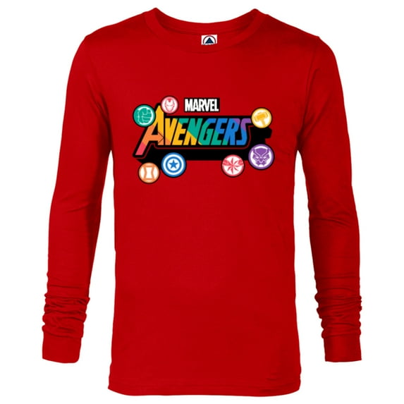 Marvel Pride Rainbow Avengers Logo Proud Heroes Stickers - Long Sleeve T-Shirt for Men - Customized-New Red