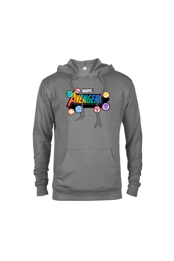 Pride Rainbow Avengers Logo Proud Heroes Stickers - Pullover Hoodie for Adults - Customized-Graphite Heather