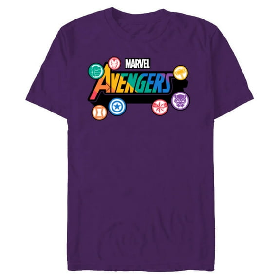 Marvel Pride Rainbow Avengers Logo Proud Heroes Stickers - Short Sleeve Blended T-Shirt for Adults - Customized-Purple