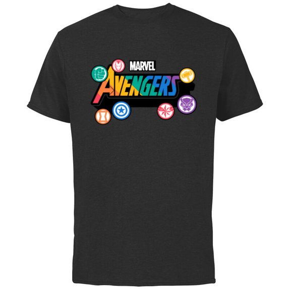 Marvel Pride Rainbow Avengers Logo Proud Heroes Stickers - Short Sleeve Cotton T-Shirt for Adults - Customized-Black