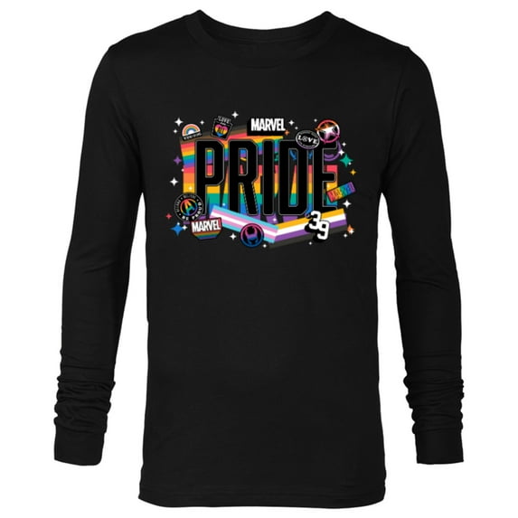 Marvel Pride Rainbow Flags Proud Heroes Stickers Est. ‘39 - Long Sleeve T-Shirt for Men - Customized-Black
