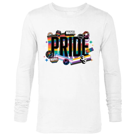 Marvel Pride Rainbow Flags Proud Heroes Stickers Est. ‘39 - Long Sleeve T-Shirt for Men - Customized-White