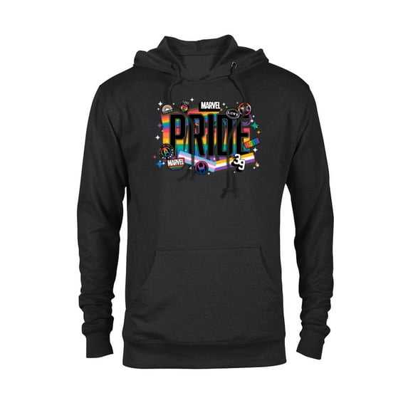 Marvel Pride Rainbow Flags Proud Heroes Stickers Est. ‘39 - Pullover Hoodie for Adults - Customized-Black