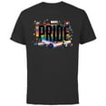 thumbnail image 1 of Marvel Pride Rainbow Flags Proud Heroes Stickers Est. ‘39 - Short Sleeve Cotton T-Shirt for Adults - Customized-Black, 1 of 5