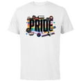 thumbnail image 1 of Marvel Pride Rainbow Flags Proud Heroes Stickers Est. ‘39 - Short Sleeve Cotton T-Shirt for Adults - Customized-White, 1 of 5