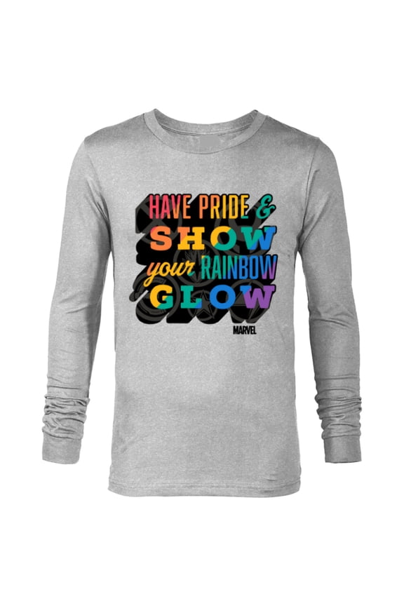 Pride Rainbow Have Pride & Show Your Rainbow Glow - Long Sleeve T-Shirt for Men - Customized-Athletic Heather
