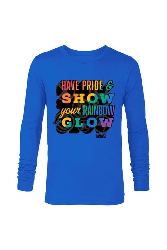 Pride Rainbow Have Pride & Show Your Rainbow Glow - Long Sleeve T-Shirt for Men - Customized-Navy