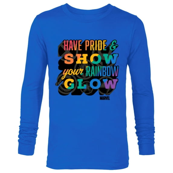 Marvel Pride Rainbow Have Pride & Show Your Rainbow Glow - Long Sleeve T-Shirt for Men - Customized-Navy