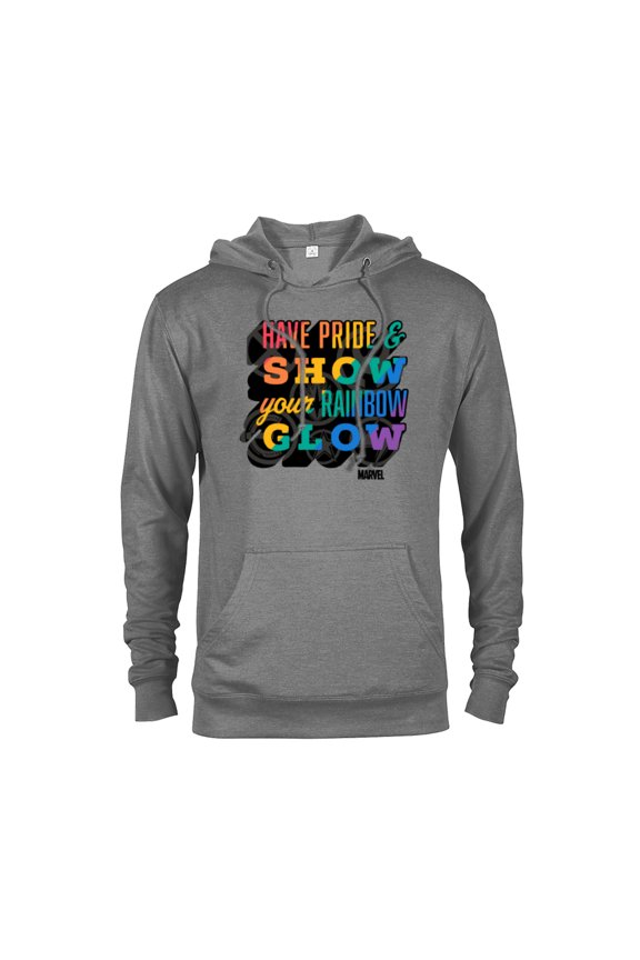 Pride Rainbow Have Pride & Show Your Rainbow Glow - Pullover Hoodie for Adults - Customized-Graphite Heather