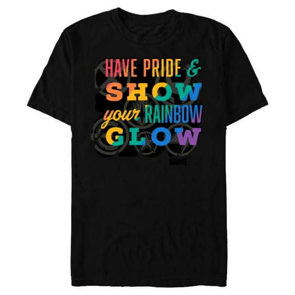 Marvel Pride Rainbow Have Pride & Show Your Rainbow Glow - Short Sleeve Blended T-Shirt for Adults - Customized-Black