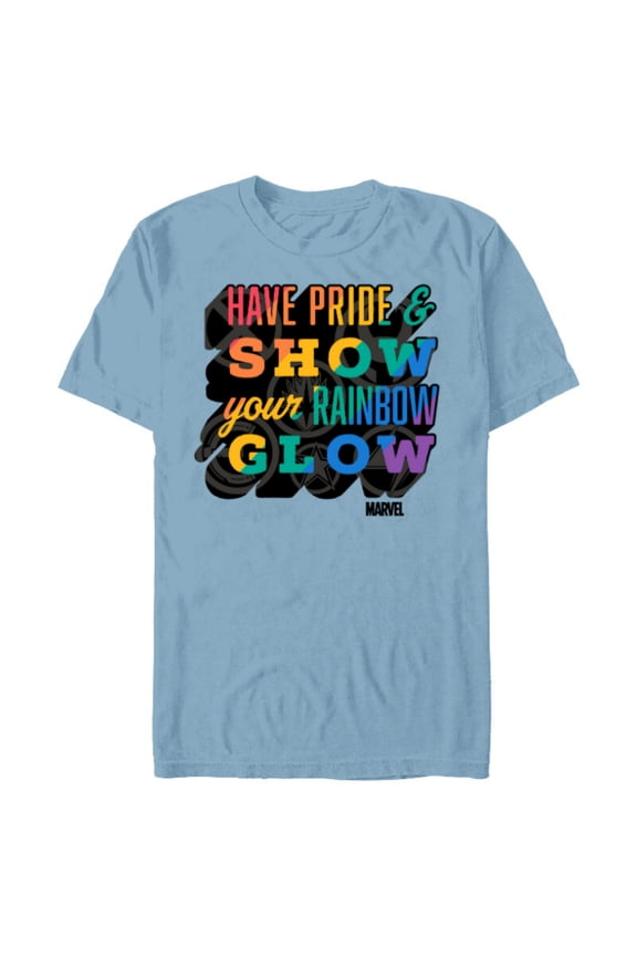 Pride Rainbow Have Pride & Show Your Rainbow Glow - Short Sleeve Blended T-Shirt for Adults - Customized-Ocean Blue