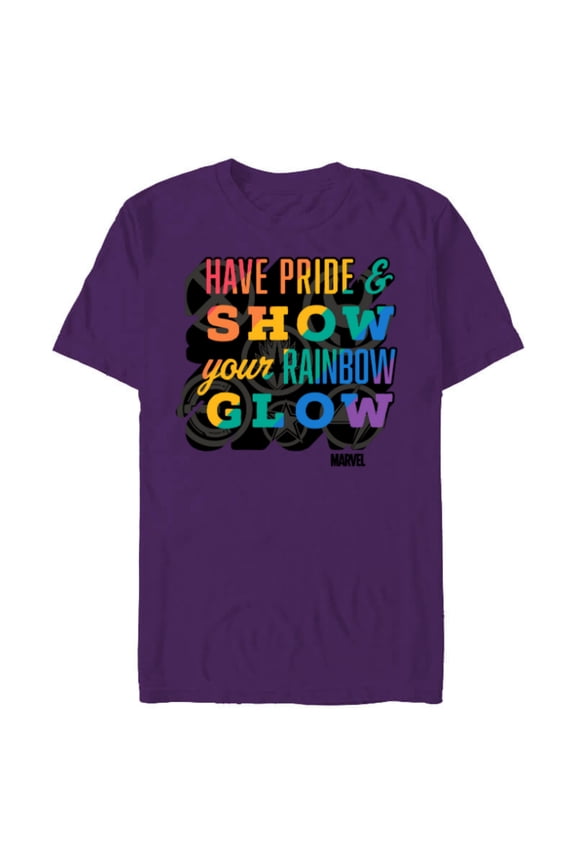 Pride Rainbow Have Pride & Show Your Rainbow Glow - Short Sleeve Blended T-Shirt for Adults - Customized-Purple