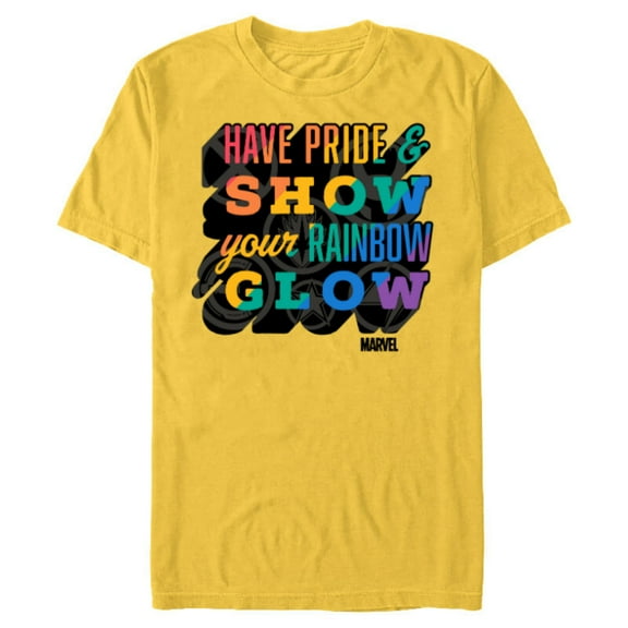 Marvel Pride Rainbow Have Pride & Show Your Rainbow Glow - Short Sleeve Blended T-Shirt for Adults - Customized-Yellow