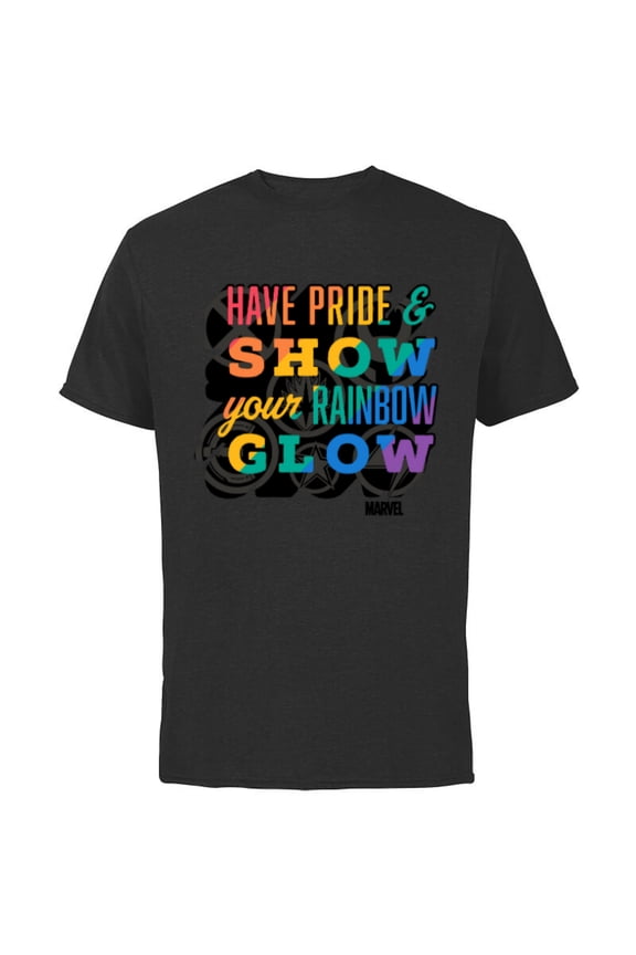 Pride Rainbow Have Pride & Show Your Rainbow Glow - Short Sleeve Cotton T-Shirt for Adults - Customized-Black