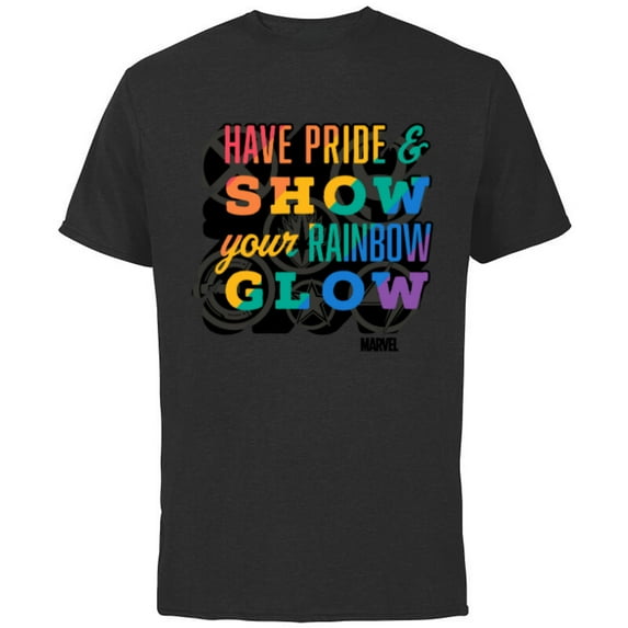 Marvel Pride Rainbow Have Pride & Show Your Rainbow Glow - Short Sleeve Cotton T-Shirt for Adults - Customized-Black