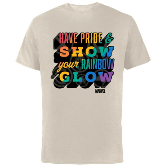 Marvel Pride Rainbow Have Pride & Show Your Rainbow Glow - Short Sleeve Cotton T-Shirt for Adults - Customized-Natural