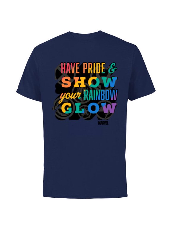 Pride Rainbow Have Pride & Show Your Rainbow Glow - Short Sleeve Cotton T-Shirt for Adults - Customized-Navy