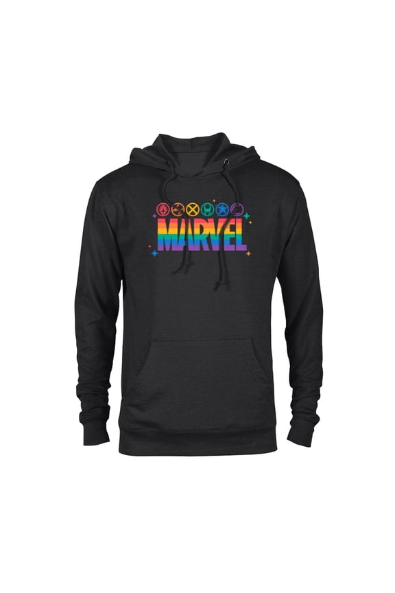 Pride Rainbow Logo Proud Heroes Symbols - Pullover Hoodie for Adults - Customized-Black