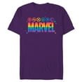 thumbnail image 1 of Marvel Pride Rainbow Logo Proud Heroes Symbols - Short Sleeve Blended T-Shirt for Adults - Customized-Purple, 1 of 5