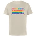 thumbnail image 1 of Marvel Pride Rainbow Logo Proud Heroes Symbols - Short Sleeve Cotton T-Shirt for Adults - Customized-Natural, 1 of 5