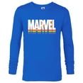 thumbnail image 1 of Marvel Pride Rainbow Marvel Logo Super Hero Pride- Long Sleeve T-Shirt for Men - Customized-Navy, 1 of 5