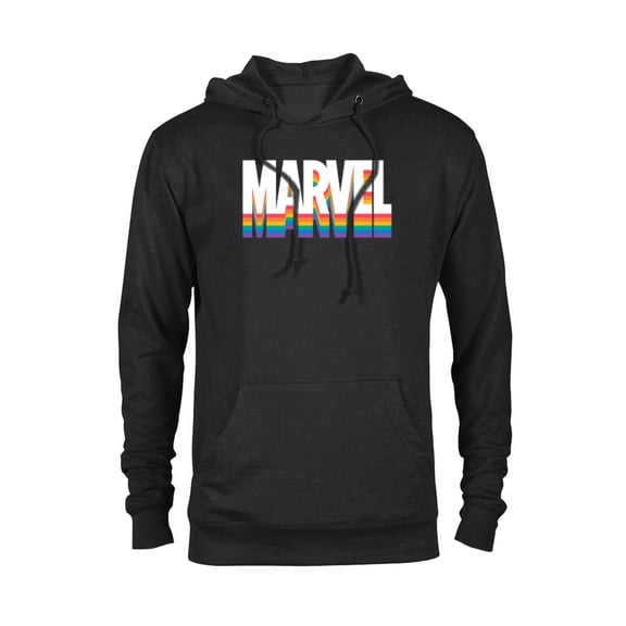 Marvel Pride Rainbow Marvel Logo Super Hero Pride- Pullover Hoodie for Adults - Customized-Black