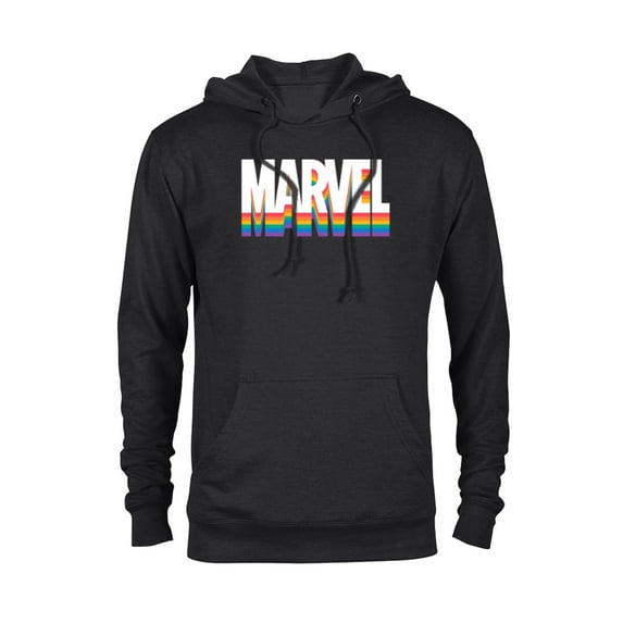 Marvel Pride Rainbow Marvel Logo Super Hero Pride- Pullover Hoodie for Adults - Customized-Black
