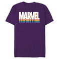 thumbnail image 1 of Marvel Pride Rainbow Marvel Logo Super Hero Pride- Short Sleeve Blended T-Shirt for Adults - Customized-Purple, 1 of 5