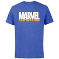 thumbnail image 1 of Marvel Pride Rainbow Marvel Logo Super Hero Pride- Short Sleeve Cotton T-Shirt for Adults - Customized-Royal Heather, 1 of 5