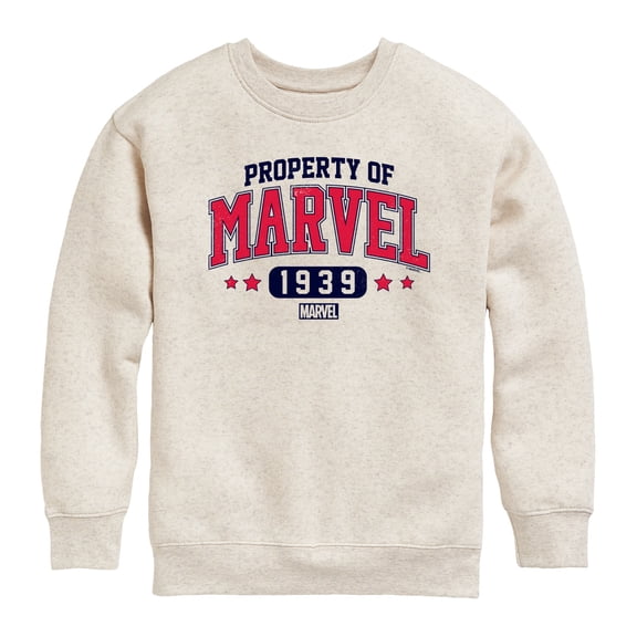 Marvel - Property Of Marvel - Youth Boys Crew Fleece Sweatshirt